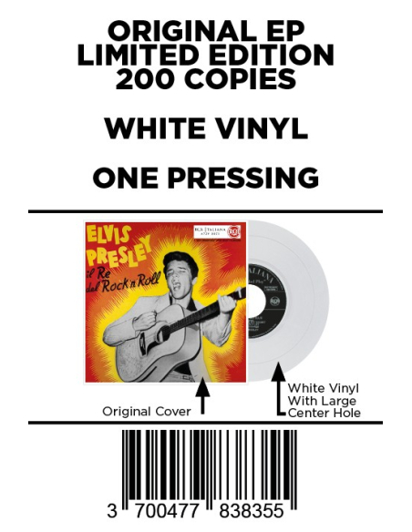 Elvis Presley - Il Re Del Rock'n'Roll - Vinyle Blanc (Italie) (Vinyle 7'')