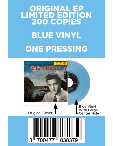 Elvis Presley - Peace In The Valley - Vinyle Bleu (USA) (Vinyle 7'')