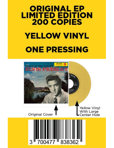 Elvis Presley - Peace In The Valley - Vinyle Jaune (USA) (Vinyle 7'')