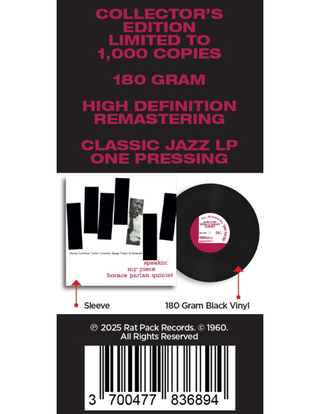 Horace Parlan Quintet - Speakin' My Piece (Vinyle)
