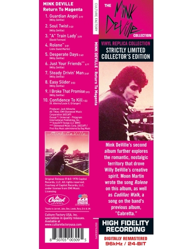 Mink DeVille - Return to Magenta (CD)