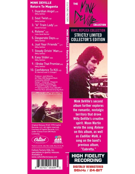 Mink DeVille - Return to Magenta (CD)