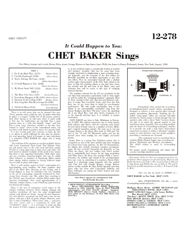 Chet Baker - It Could Happen To You (Vinyle)