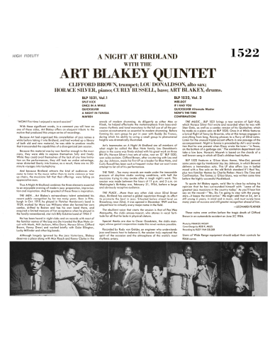 Art Blakey Quintet - A Night At Birdland Volume 2 (Vinyle)