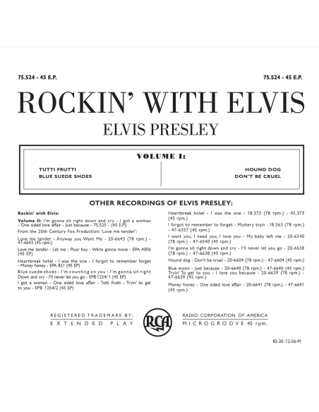 Elvis Presley - Rockin' With Elvis Volume 1 - Vinyle Magenta (Belgique) (Vinyle 7'')