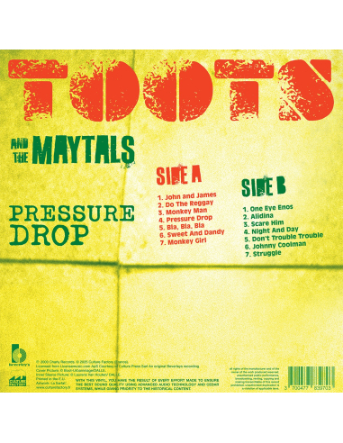 Toots and The Maytals - Pressure Drop (Vinyle)