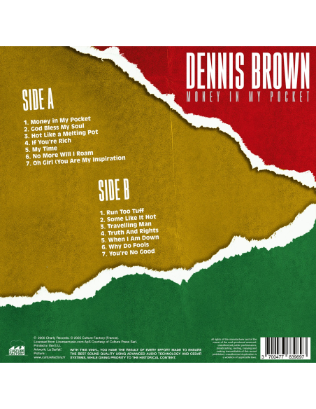 Dennis Brown - Money In My Pocket (Vinyle)