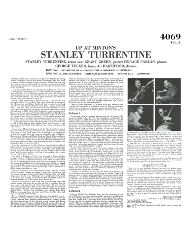 Stanley Turrentine - Up At "Minton's", Vol. 1 (Vinyle)