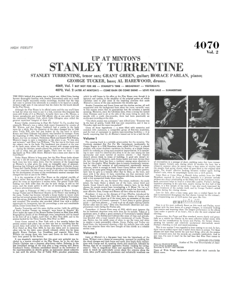 Stanley Turrentine - Up At "Minton's", Vol. 2 (Vinyle)