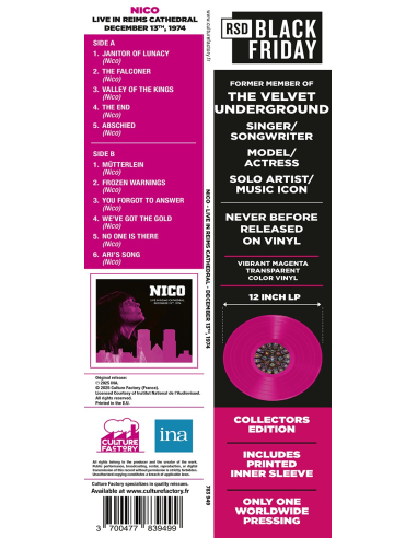 Nico - Live in Reims Cathedral '74 - RSD BF 2025 (Vinyle)