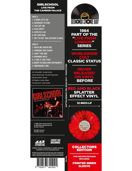 Girlschool - Live From The Camden Palace - RSD 2026 (Vinyle)