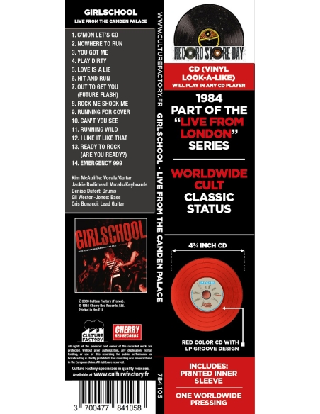Girlschool - Live From The Camden Palace - RSD 2026 (CD)