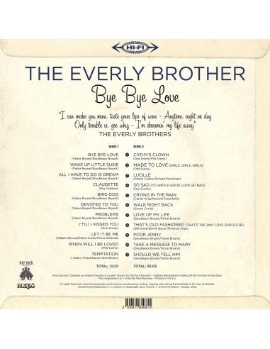 The Everly Brothers - Bye Bye Love - RSD 2026 (Vinyle)