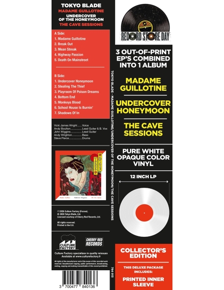 Tokyo Blade - Madame Guillotine/Undercover of the Honeymoon/The Cave Sessions - RSD 2026 (Vinyle)