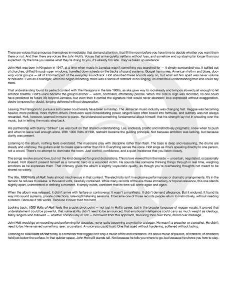 John Holt - 1000 Volts Of Holt (Vinyle)