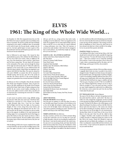 Elvis Presley - 1961: The King of Whole Wild World - RSD 2026 (Vinyle)