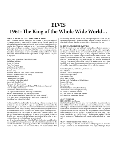 Elvis Presley - 1961: The King of Whole Wild World - RSD 2026 (Vinyle)