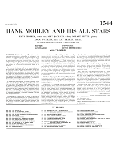 Hank Mobley - And His All Stars (Vinyle)