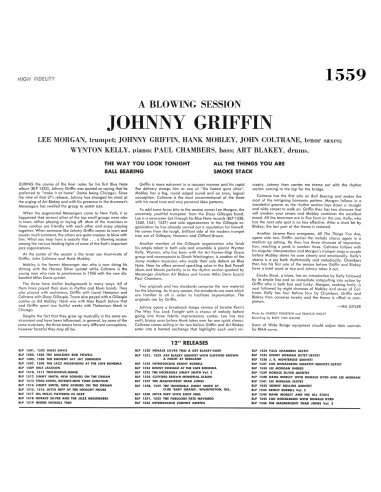 Johnny Griffin - A Blowing Session (Vinyle)