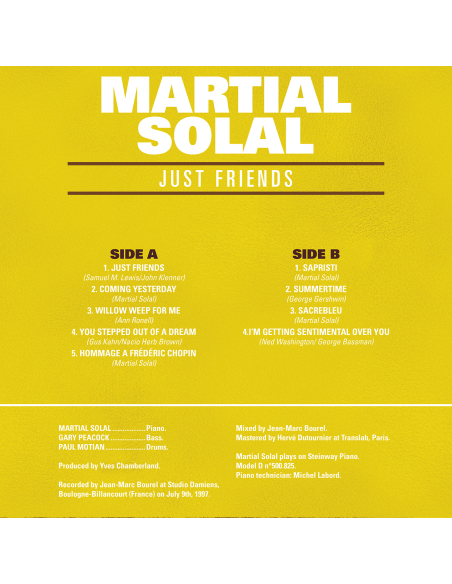 Martial Solal - Just Friends (Vinyle)