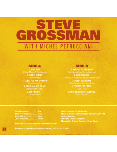 Steve Grossman - With Michel Petrucciani (Vinyle)