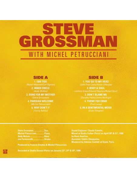 Steve Grossman - With Michel Petrucciani (Vinyle)