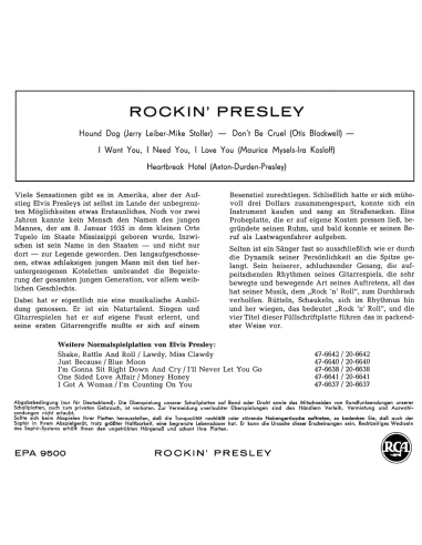 Elvis Presley - Rockin' Presley - Vinyle Rose (Allemagne) (Vinyle 7'')