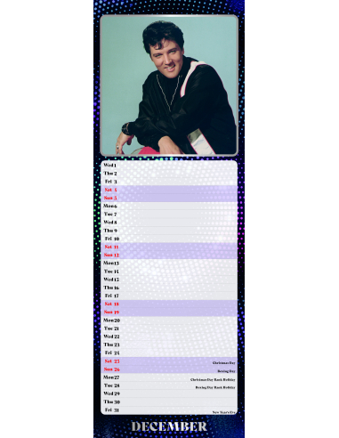 Elvis Presley - Calendrier Slim 2027