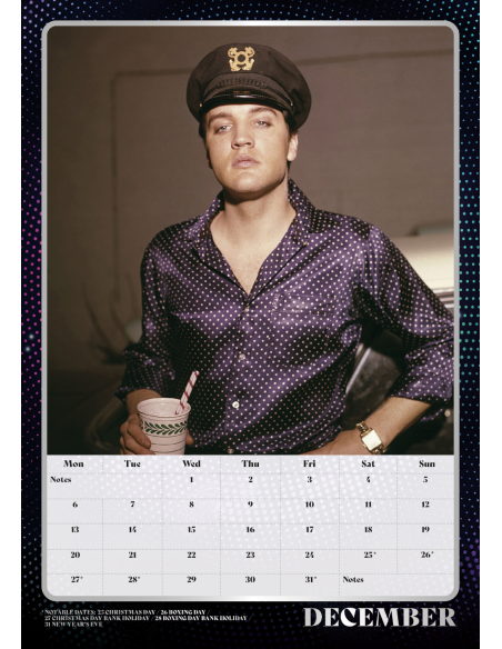 Elvis Presley - Calendrier A3 2027