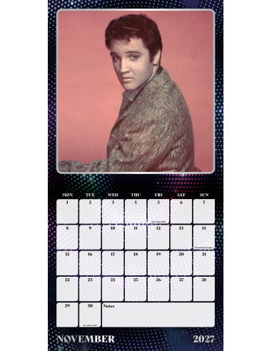 Elvis Presley - Calendrier Square 2027