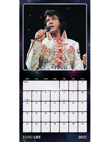 Elvis Presley - Calendrier Square 2027