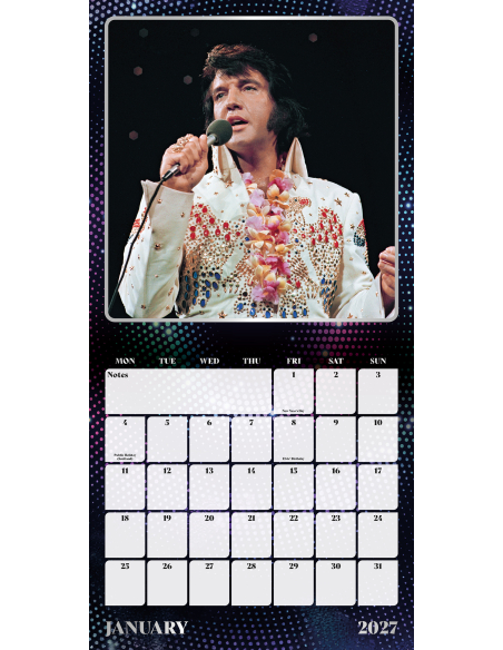 Elvis Presley - Calendrier Square 2027