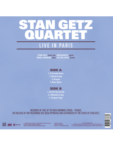 Stan Getz Quartet - Live in Paris '82 - BF 2026 (Vinyle)