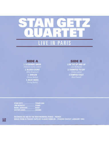 Stan Getz Quartet - Live in Paris '82 - BF 2026 (Vinyle)
