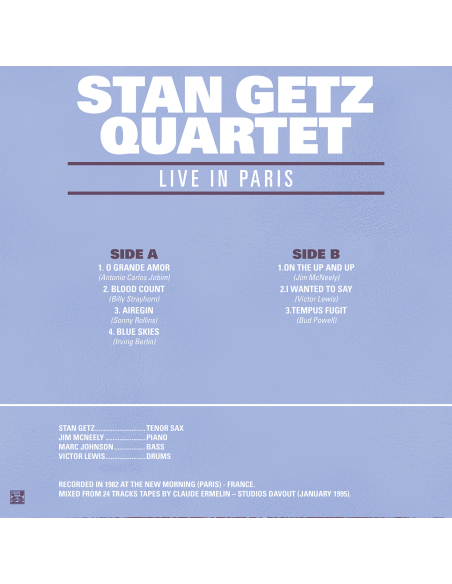 Stan Getz Quartet - Live in Paris '82 - BF 2026 (Vinyle)