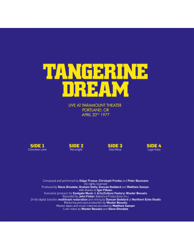 Tangerine Dream - Portland Concert - April 20th, 1977 - BF 2026 (Vinyle)