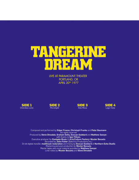 Tangerine Dream - Portland Concert - April 20th, 1977 - BF 2026 (Vinyle)