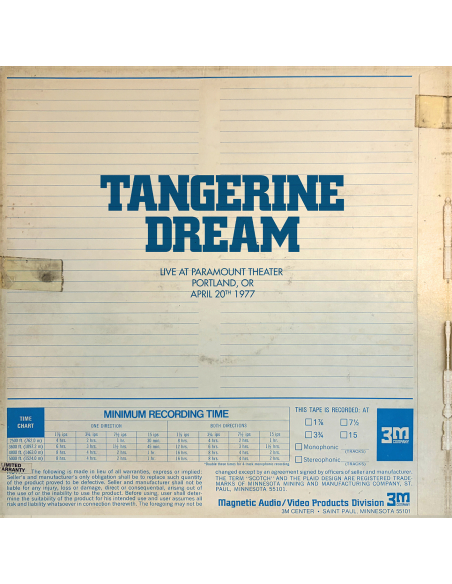 Tangerine Dream - Portland Concert - April 20th, 1977 - BF 2026 (Vinyle)