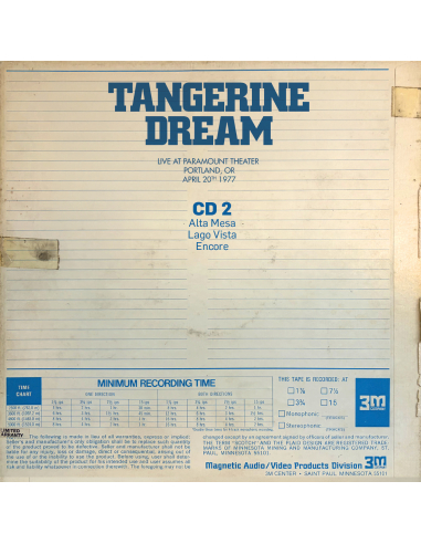 Tangerine Dream - Portland Concert - April 20th, 1977 - BF 2026 (CD)