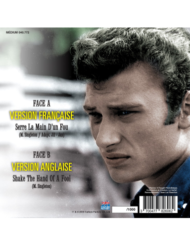 Johnny Hallyday - 45 Tours - Version Française/Version Etrangère N°01 (Picture Disc)