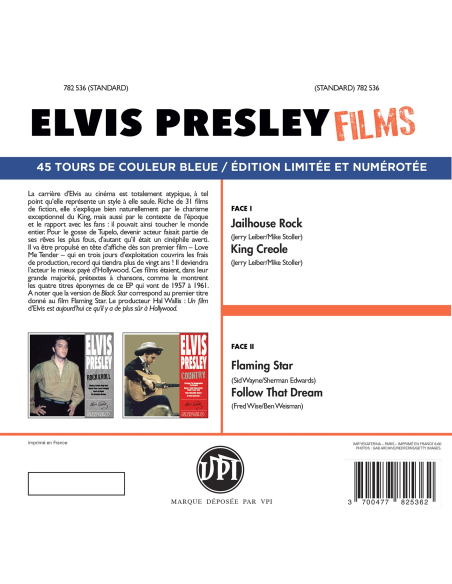 Elvis Presley - 45 Tours - The Signature Collection N°03 - Films (Vinyle Bleu)