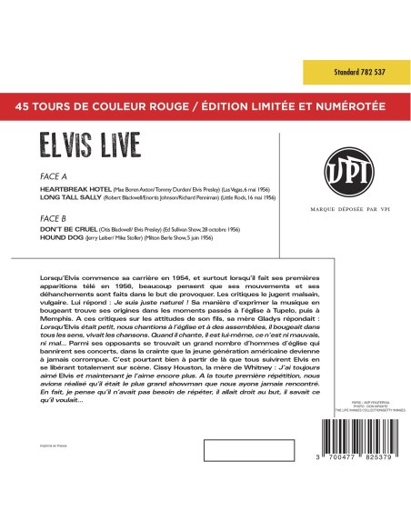 Elvis Presley - 45 Tours - The Signature Collection N°04 - Live (Vinyle Rouge)