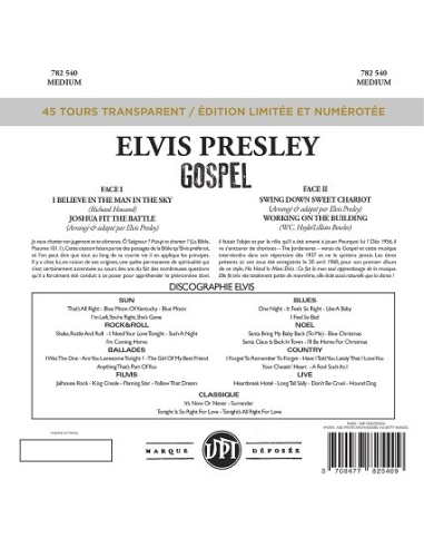 Presley, Elvis - 45 Tours - The Signature Collection N°07 - Gospel (Vinyle Transparent)