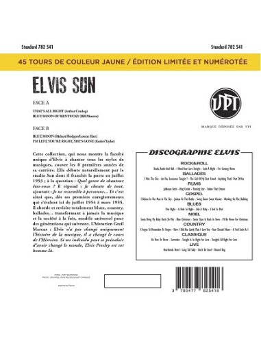 Presley, Elvis - 45 Tours - The Signature Collection N°08 - Sun (Vinyle Jaune) 