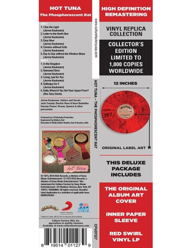 Hot Tuna - 33 Tours - Phosphorescent Rat (Red Swirl)