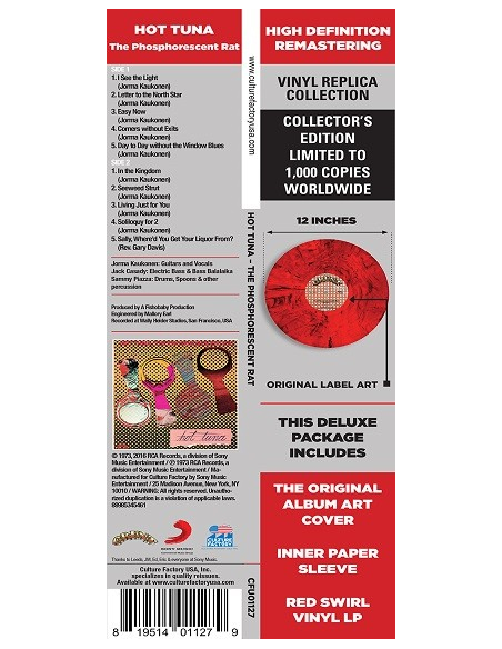 Hot Tuna - 33 Tours - Phosphorescent Rat (Red Swirl)