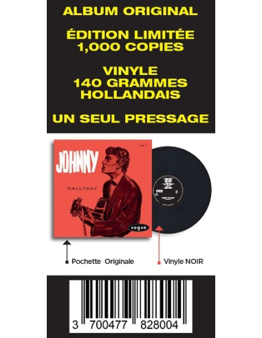  Johnny Hallyday - 33 Tours - Vogue Made In Hollande (Vinyle Noir)