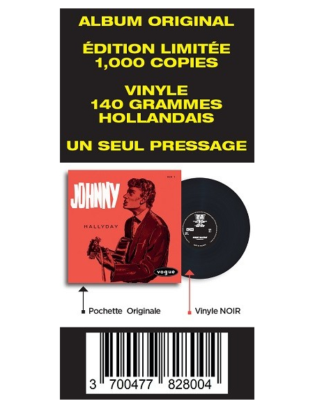  Johnny Hallyday - 33 Tours - Vogue Made In Hollande (Vinyle Noir)