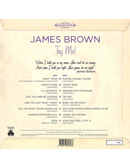 James Brown -      33 Tours - Try Me! (Vinyle Pourpre) + CD - RSD 2017