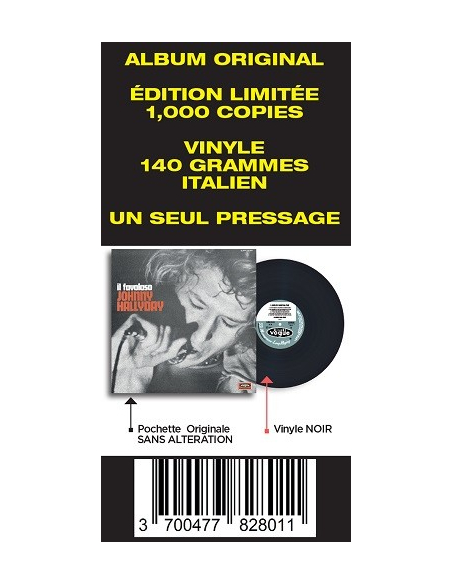 Johnny Hallyday - 33 Tours - Vogue Made In Italie - Il Favoloso (Vinyle Noir)